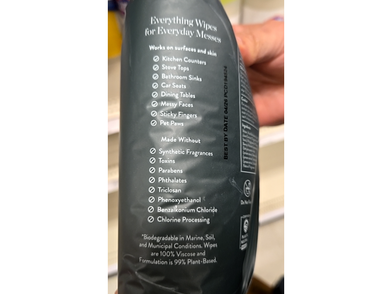 Biom All Purpose Home Compostable Wipes Refill, Santal Escape, 60 Count