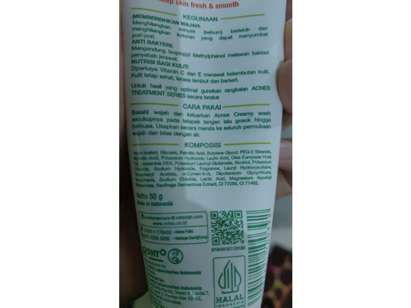 Mentholatum Acnes Creamy Face Wash, 50 g