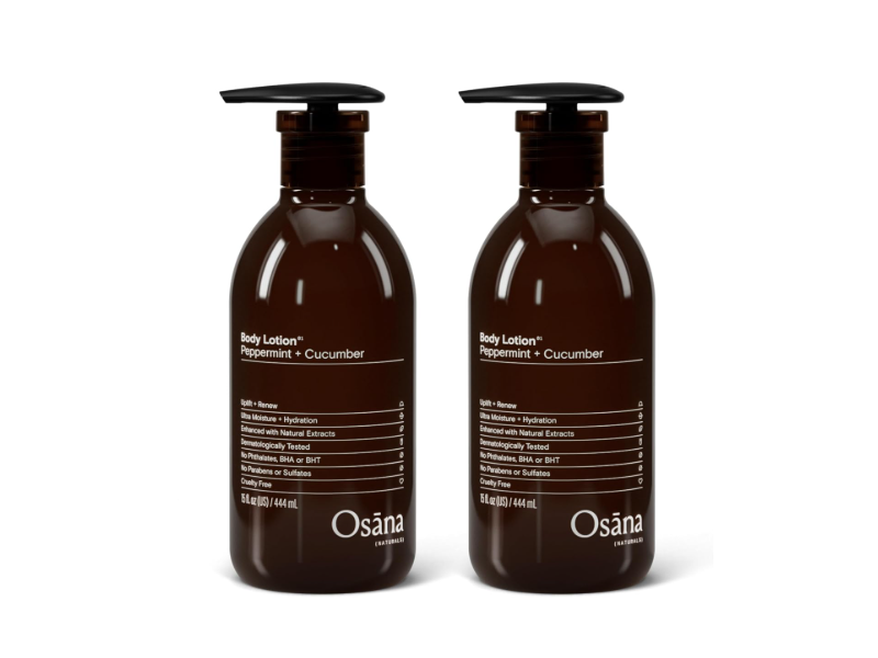 Osana Body Lotion, Peppermint + Cucumber, 15 fl oz/444 mL, Pack Of 2