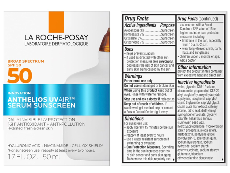 La Roche-Posay Anthelios UV Air Sunscreen Serum, SPF 50, 1.7 fl oz/50 mL