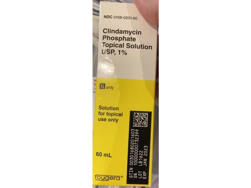 Clindamycin Phosphate Topical Solution USP, 1%, 60 mL, Fougera (RX)