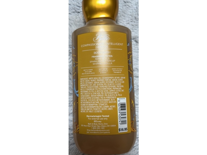 Bath & Body Works x Disney Princess Body Wash, Belle, 10 fl oz/295 mL