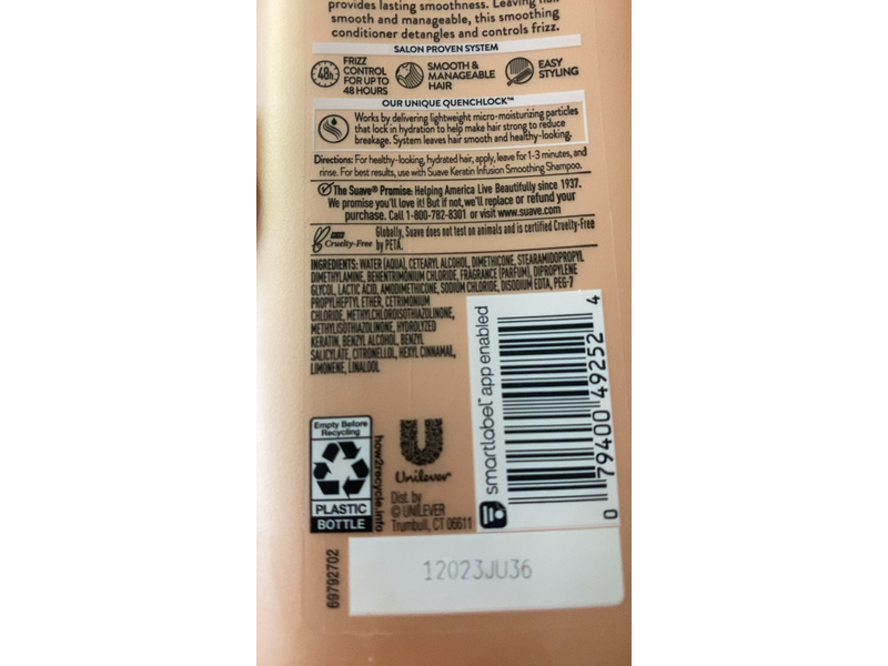 Suave Keratin Infusion Smoothing Conditioner, 18 fl oz/532 mL