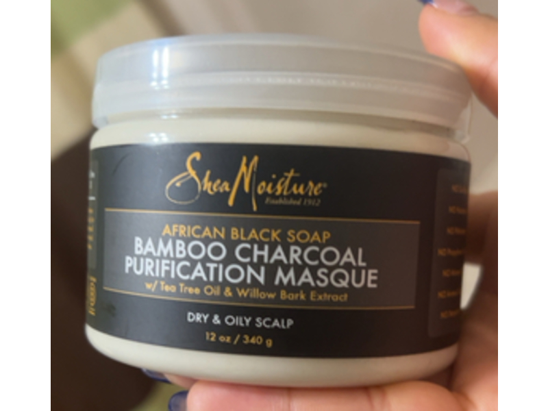 Shea Moisture African Black Soap Bamboo Charcoal Purification Masque, 12 oz/340 g