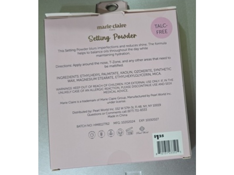 Marie Claire Flawless Finish Setting Powder, Universal, 0.21 oz/6 g