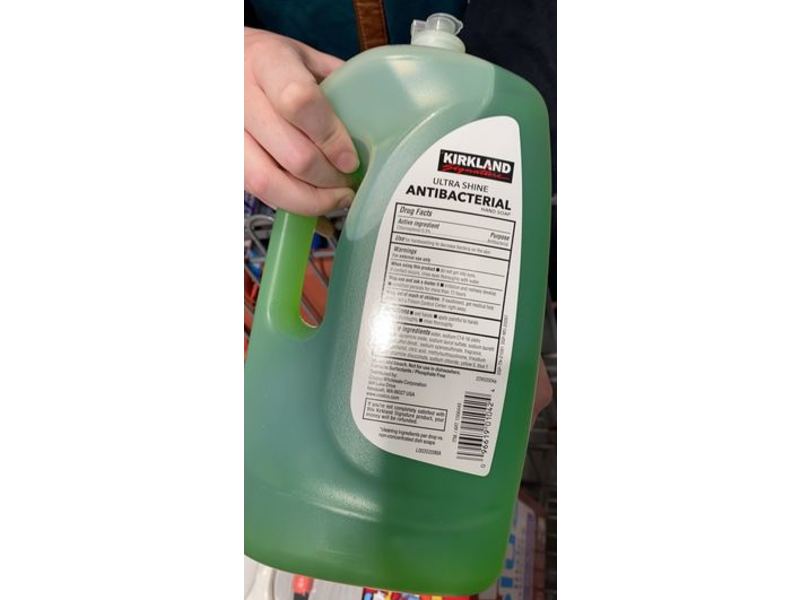 Kirkland Ultra Shine Antibacterial Hand Soap + Dishwashing Liquid, Green Apple, 90 fl oz/ 2.66 L