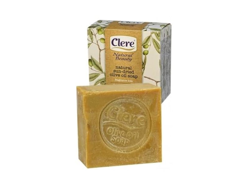 Clere Natural Beauty Natural Sun-Dried Olive Oil Soap, Fragrance Free, 200 g