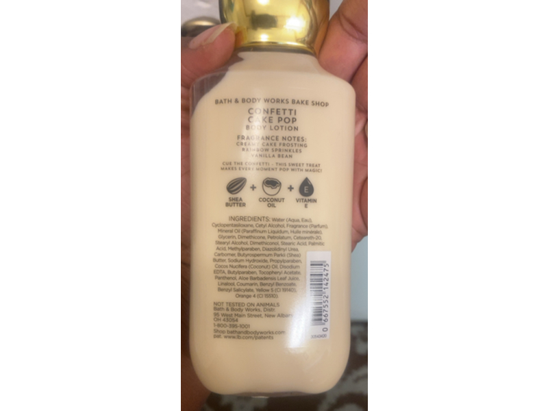 Bath & Body Works Confetti Cake Pop Body Lotion, Shea Butter + Vitamin E, 8 fl oz/236 ml