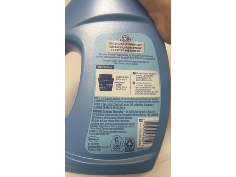 Snuggle Liquid Fabric Conditioner, Lavender Breeze, 58 Loads, 39.4 fl oz/1.16 L
