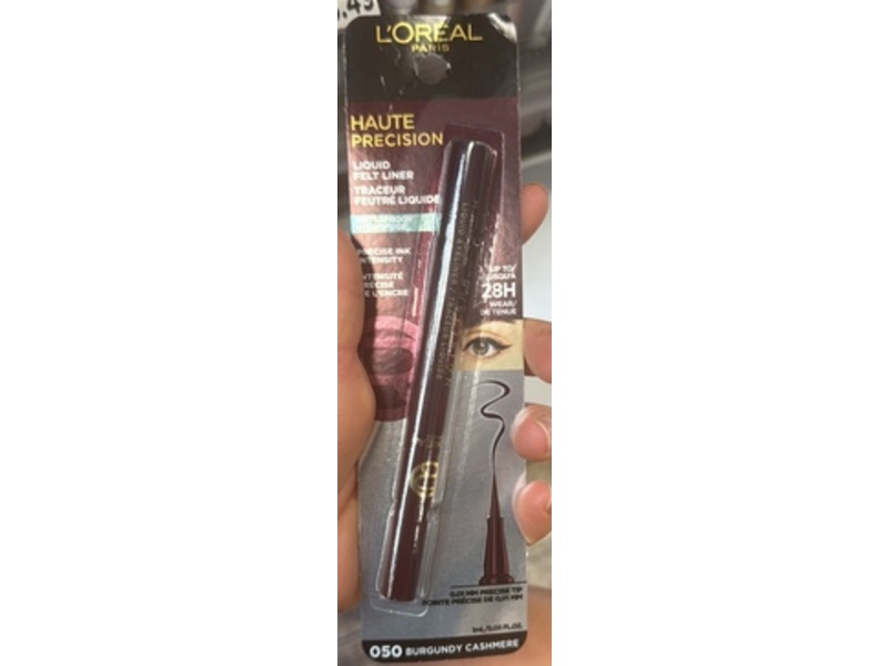 L'Oreal Paris Haute Precision Liquid Felt Liner, 050 Burgundy Cashmere, 0.03 fl oz/1 mL