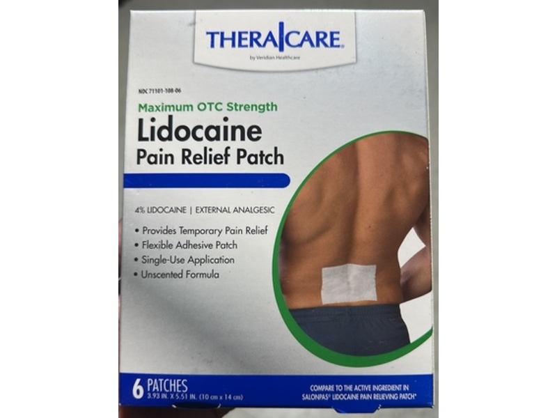 Thera Care Maximum OTC Strength Pain Relief Patch, 4% Lidocaine, 6 Count