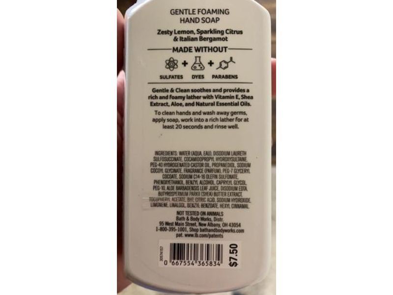 Bath & Body Works Gentle & Clean Foaming Hand Soap, Kitchen Lemon, 8.75 fl oz/259 mL