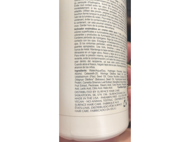 Surface Pure Color Enzyme Cream Activator, 7 Vol 2%, 8 fl oz/236 mL
