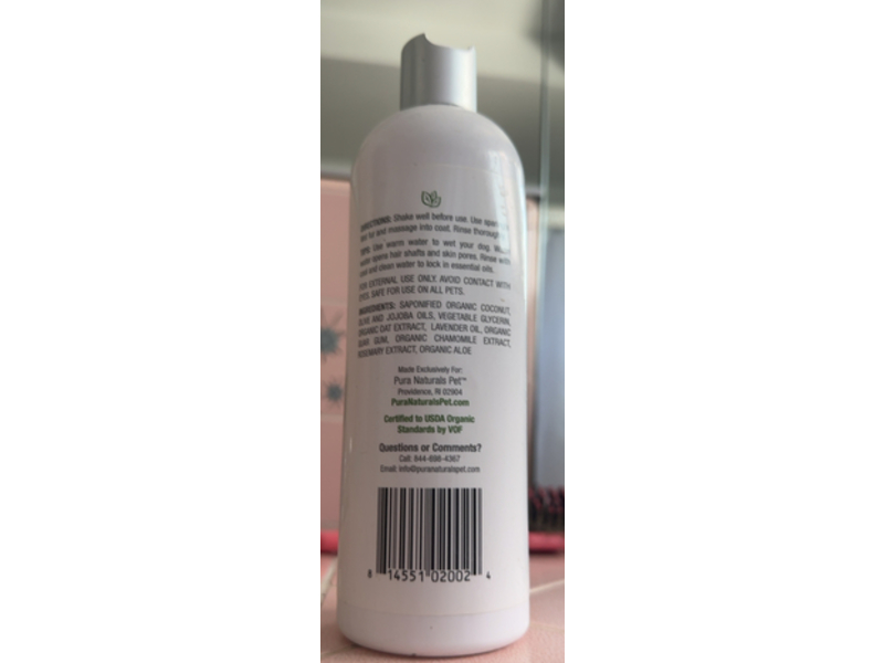 Pura Naturals Pet Soothing Lavender & Chamomile Shampoo, 16 fl oz/473 mL