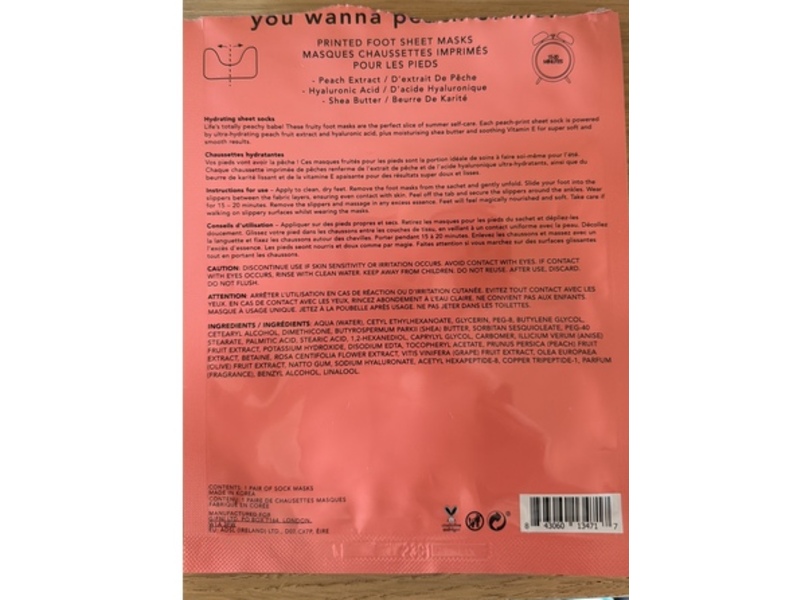 Holler And Glow Foot Mask, Peach, 0.61 fl oz/18 mL