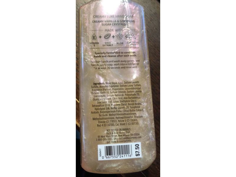 Bath & Body Works Creamy Luxe Hand Soap, Warm Vanilla Sugar, 8 fl oz/236 mL
