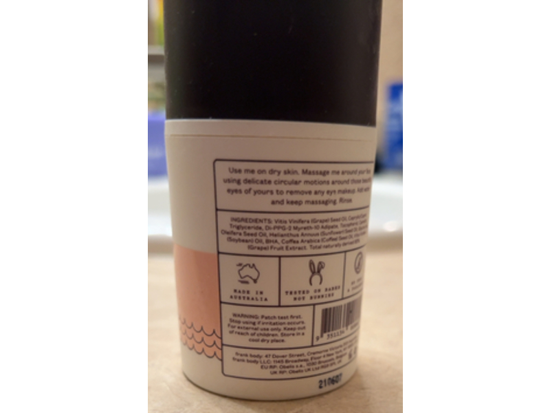 Frank Body Gentle Cleansing Oil, 1.69 fl oz/50 mL