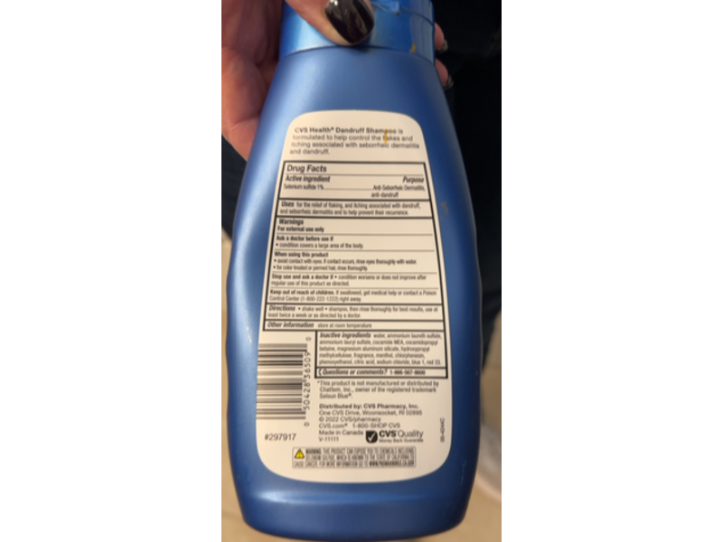 CVS Health Dandruff Shampoo, Medicated + Menthol, 11 fl oz/325 mL