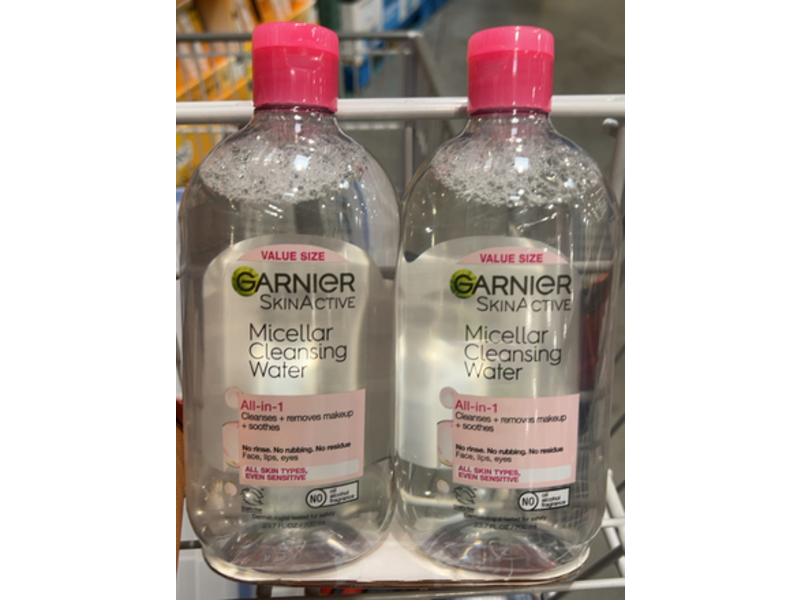 Garnier All-In-1 Micellar Cleansing Water, 23.7 fl oz/700 mL, Pack Of 2