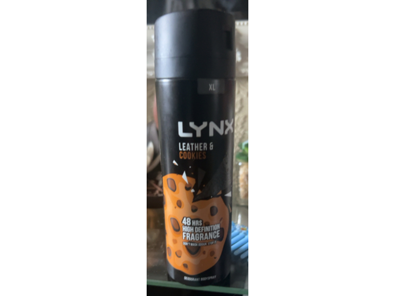 Lynx High Definition Fragrance Deodorant Body Spray, Leather & Cookies, 200 mL