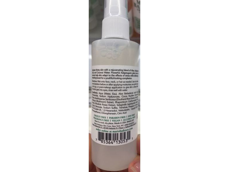 Mario Badescu Skin Care Facial Spray, Aloe, Adaptogens And Coconut Water, 4 fl oz/118 mL