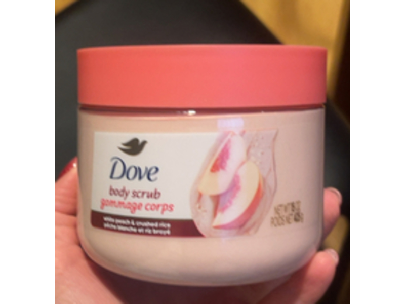 Dove Gommage Corps Body Scrub, White Peaches & Crushed Rice, 15 fl oz/425 g
