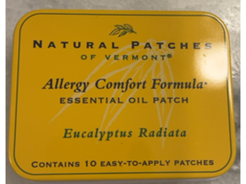 Natural Patches Of Vermont Allergy Comfort Formula Essential Oil Body Patches, Eucalyptus Radiata, 10 Count Tin