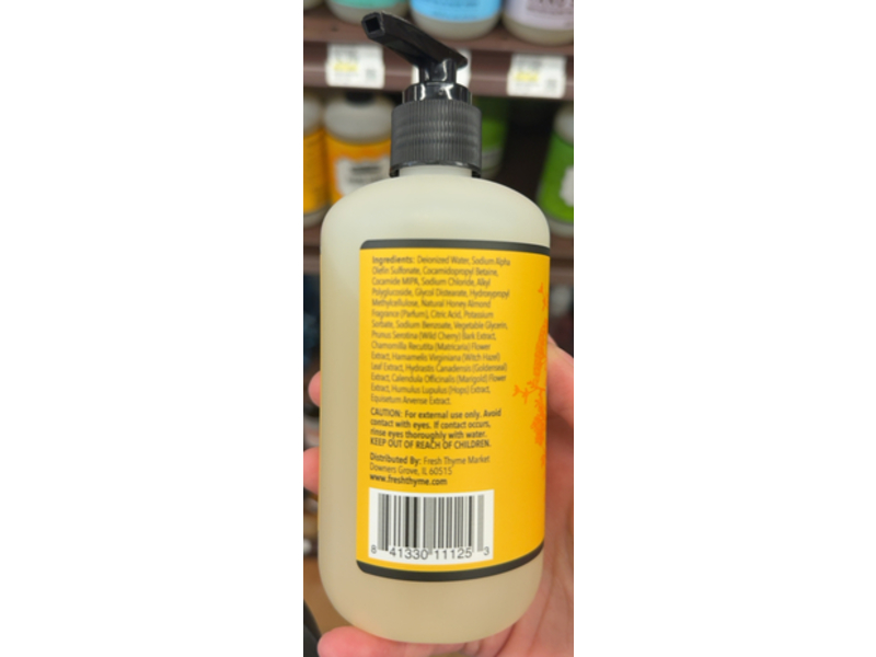 Fresh Thyme Liquid Hand Soap, Honey Almond, 12 fl oz/355 mL