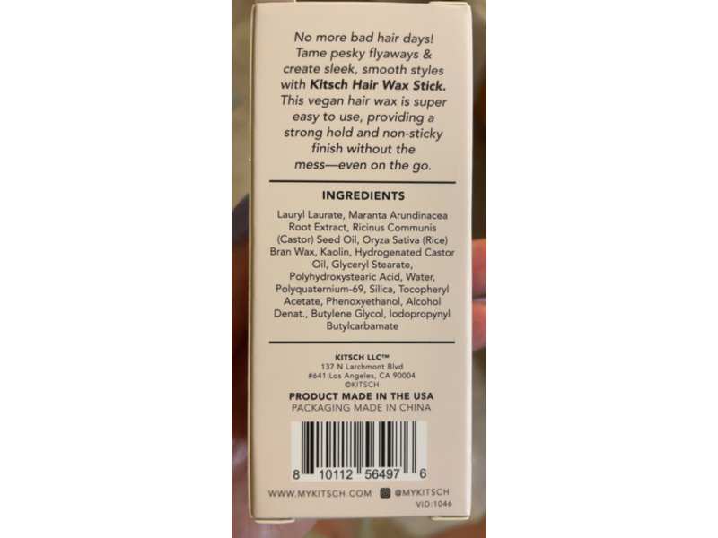 Kitsch Hair Wax Stick, 2.7 oz/75 g