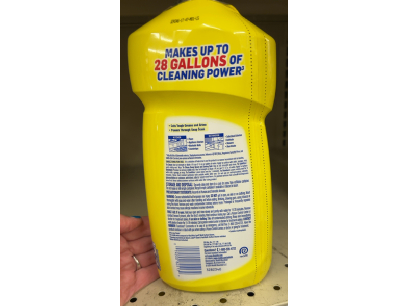 Lysol 3 In 1 Power Clean 2x Concentrated Multi-Surface Cleaner, Sparkling Lemon & Sunflower Essence, 28 fl oz/828 mL