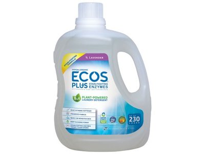 Ecos Plus Stain-Fighting Enzyme Laundry Detergent, Lavender, 230 Loads, 210 fl oz/6.22 L