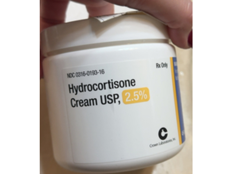 Hydrocortisone Cream 2.5%, 454 g, Crown Laboratories (Rx)