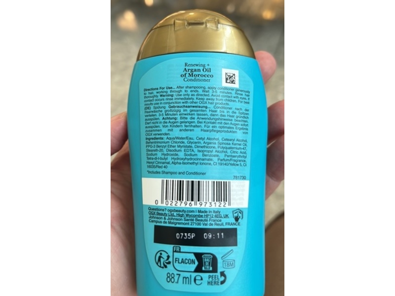 OGX Argan Oil Morocco, Conditioner, 3 fl oz/88.7 mL
