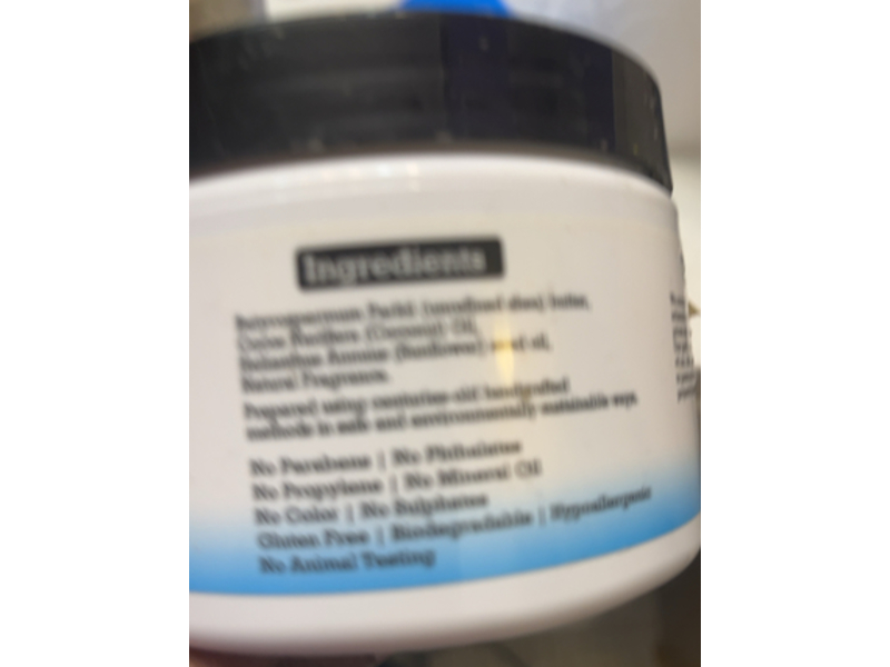 True Shea Natural Ultra Whipped Shea Butter, Vanilla, 8 oz/227 g