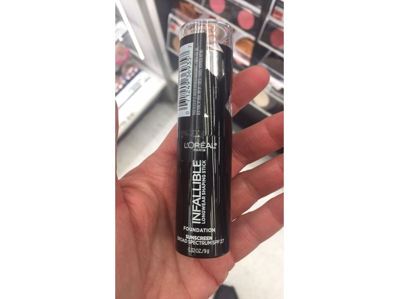 L'Oreal Paris Makeup Infallible Longwear Foundation Shaping Stick, 404 Shell Beige, 0.3 oz.