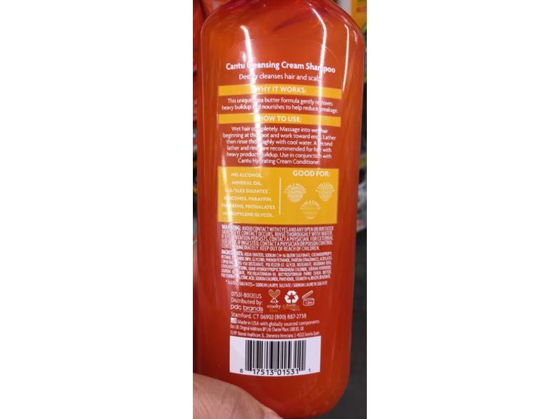 Cantu Cleansing Cream Shampoo, Cleanse, 13.5 fl oz/400 mL