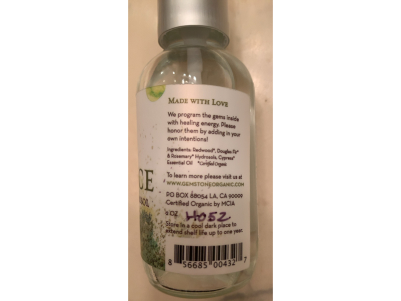 Gemstone Organic Gem Juice Forest Alchemy Hydrosol, 2 oz