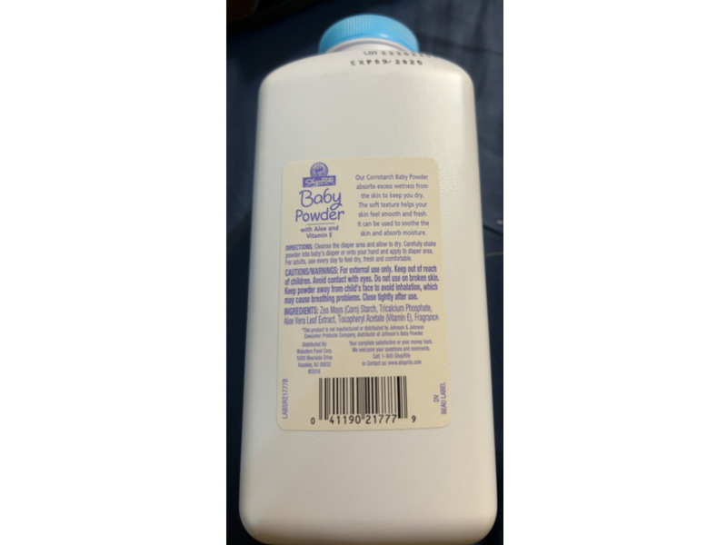 Shoprite Baby Powder, Aloe & Vitamin E, 15 oz/425 g