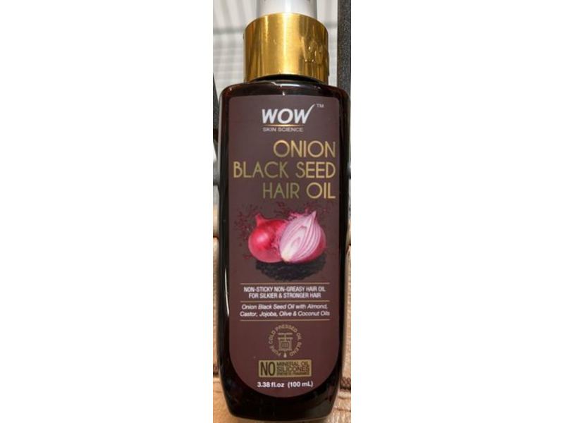 WOW Skin Science Onion Black Seed Hair Oil, 3.38 fl oz/100 mL