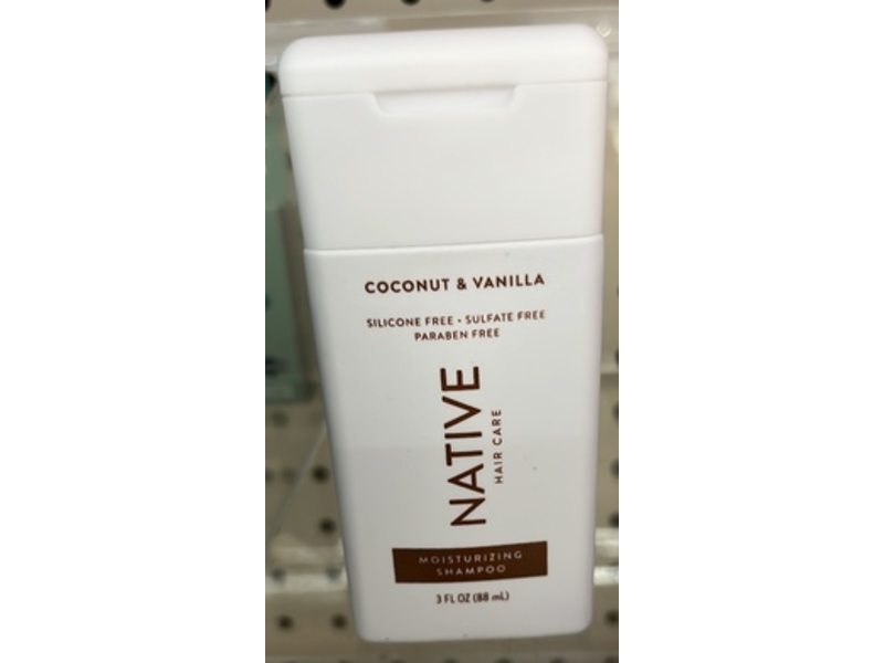 Native Hair Care Moisturizing Shampoo, Coconut & Vanilla, 3 fl oz/88 mL