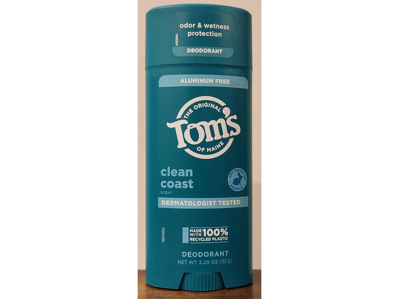 Tom’s of Maine Deodorant, Clean Coast, 3.25 oz/92 g