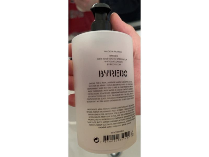 Byredo Suede Hand Wash, 15.2 fl oz/450 mL