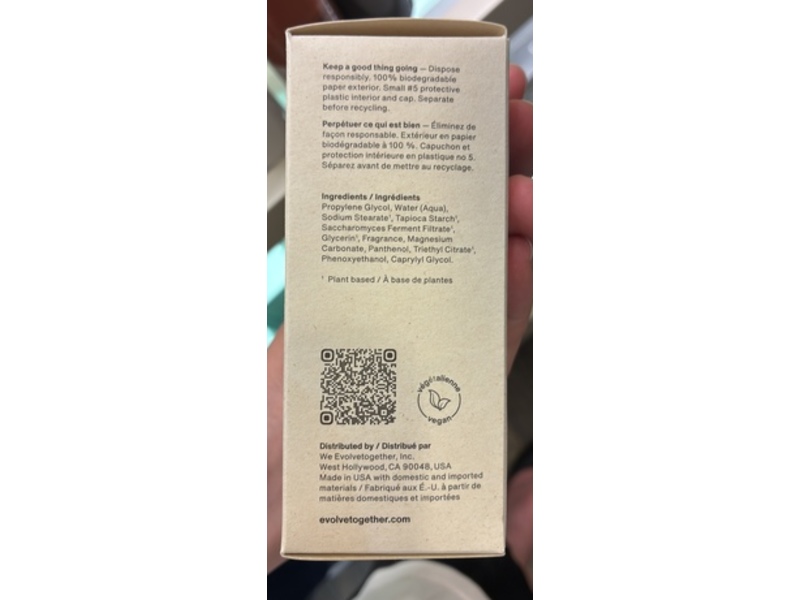 Evolvetogether Deodorant, Jasmine, 1.69 oz/48 g