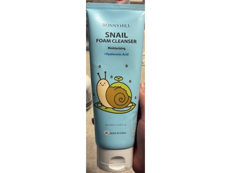 BONNYHILL Moisturizing Snail Foam Cleanser, Hyaluronic Acid, 8.45 fl oz/250 mL