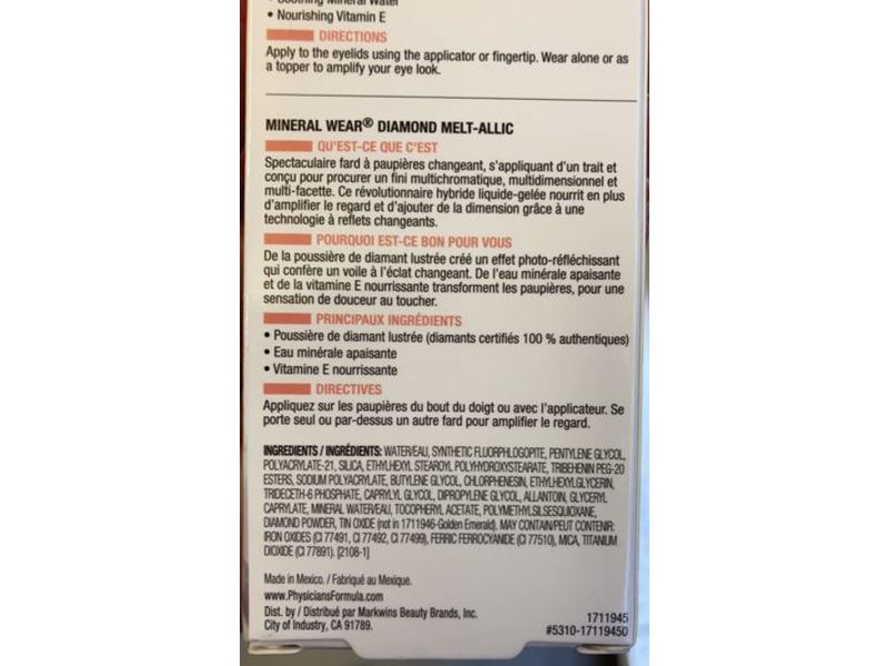 Physicians Formula Mineral Wear Diamond Melt-Allic Liquid Eyeshadow Set, 0.09 fl oz/2.8 mL