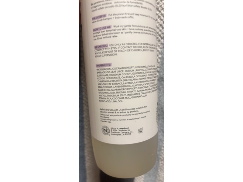 Honest Calm Shampoo + Body Wash, Lavender, 18 fl oz/532 mL