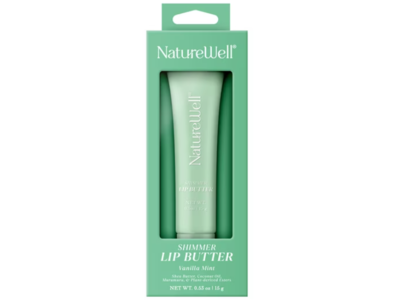 NatureWell Shimmer Lip Butter, Vanilla Mint, 0.53 oz/15 g