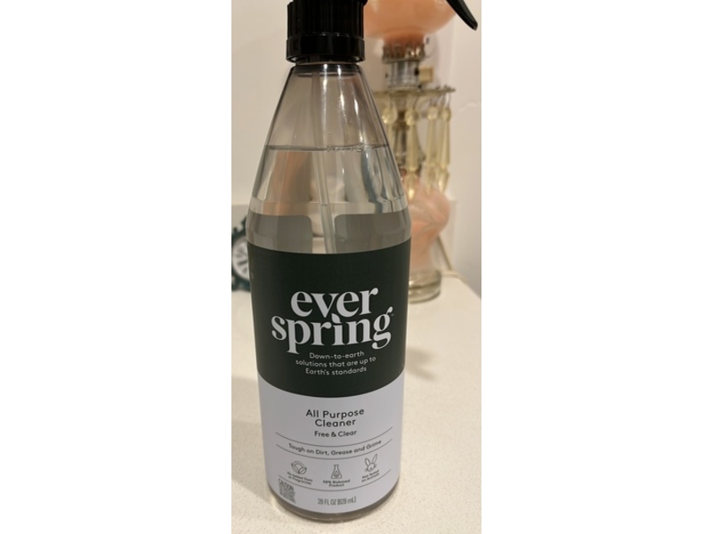 Everspring All Purpose Cleaner, Free & Clear, 28 fl oz/828 mL