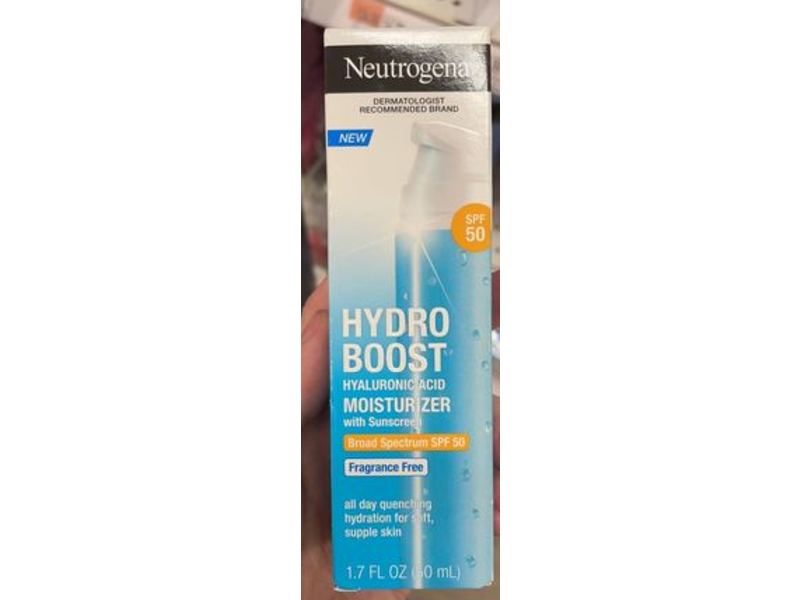 Neutrogena Hydro Boost Moisturizer, SPF 50, Fragrance Free , 1.7 fl oz/50 mL