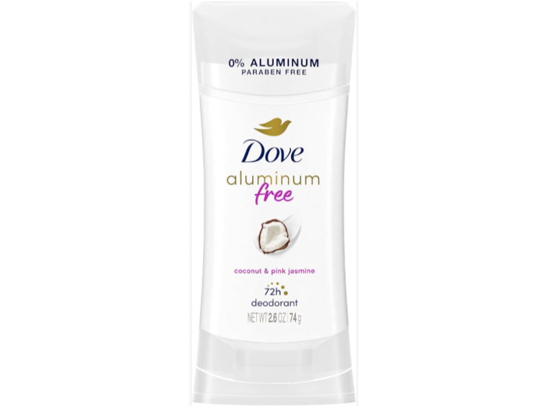 Dove Aluminum Free Deodorant, Coconut & Pink Jasmine, 2.6 oz/74 g, Pack Of 3